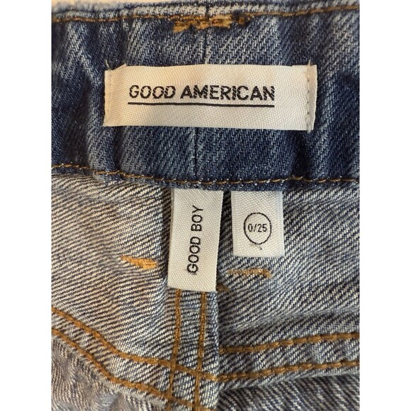Good American Women's Good Boy Boyfriend High Rise  Jeans Distressed  Size 0/25 - Picture 3 of 16